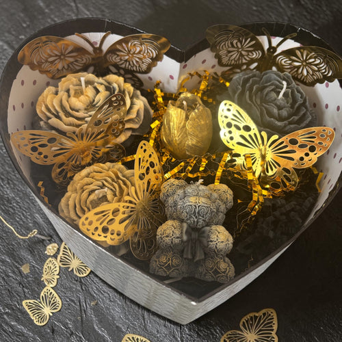 Black Heart Candle Arrangement